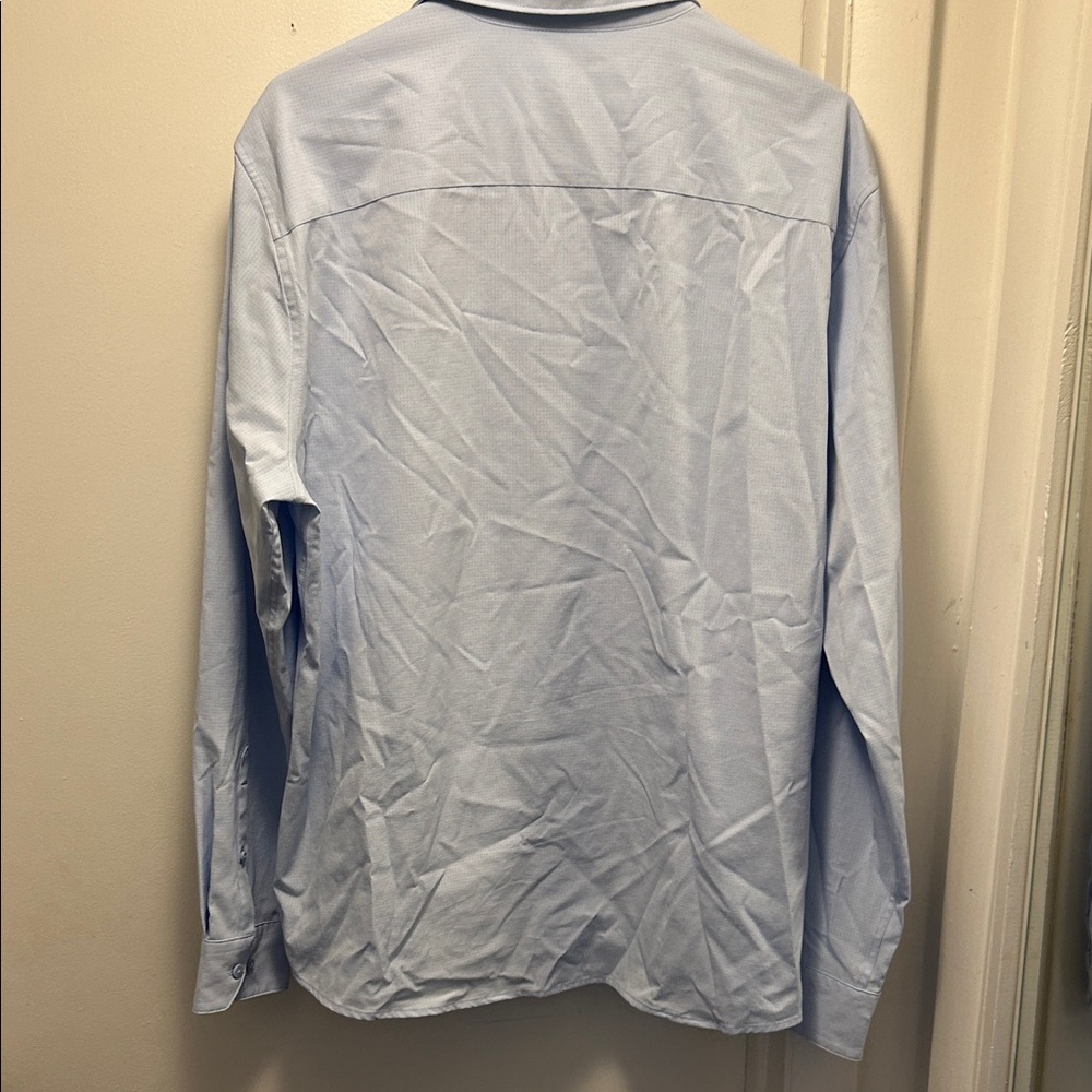 Men's Blue Slim Dress Shirt - Picture 6 of 6